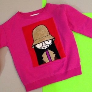 LITTLE MARC JACOBS HOT PINK SWEATSHIRT/APP GIRL